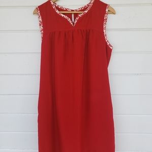 Oscar de la Renta Vintage Red Silk Dress 14